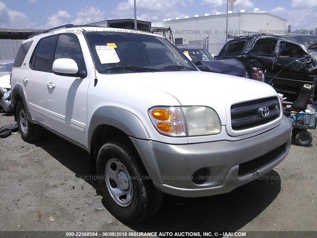 5TDZT34A32S073298 - 2002 TOYOTA SEQUOIA SR5 WHITE photo 1