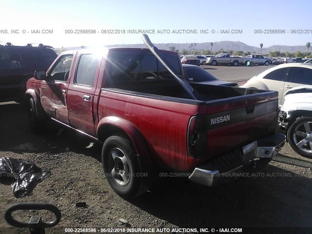 1N6ED27T1YC349892 - 2000 NISSAN FRONTIER CREW CAB XE/CREW CAB SE RED photo 3