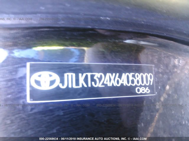 JTLKT324X64058009 - 2006 TOYOTA SCION XB 黑色 照片 9