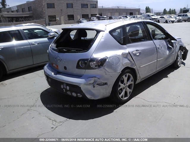 JM1BK344681154591 - 2008 MAZDA 3 HATCHBACK SILVER photo 4