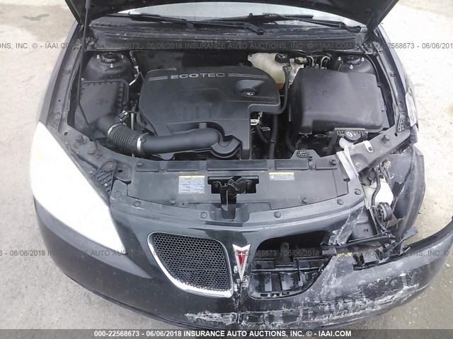 1G2ZG57B684261861 - 2008 PONTIAC G6 SE BLACK photo 10