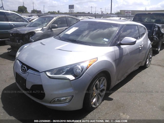 KMHTC6AD1FU220799 - 2015 HYUNDAI VELOSTER SILVER photo 2