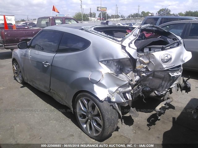 KMHTC6AD1FU220799 - 2015 HYUNDAI VELOSTER SILVER photo 3