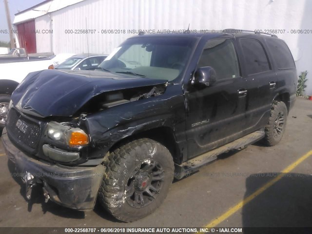 1GKEK63U85J244051 - 2005 GMC YUKON DENALI BLACK photo 2