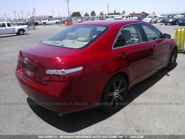 4T1BK46K69U083972 - 2009 TOYOTA CAMRY SE/LE/XLE RED photo 4
