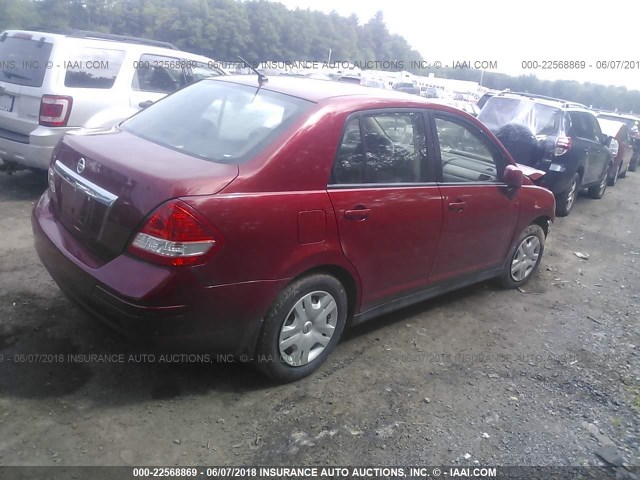 3N1BC1AP1BL416679 - 2011 NISSAN VERSA S/SL RED photo 4