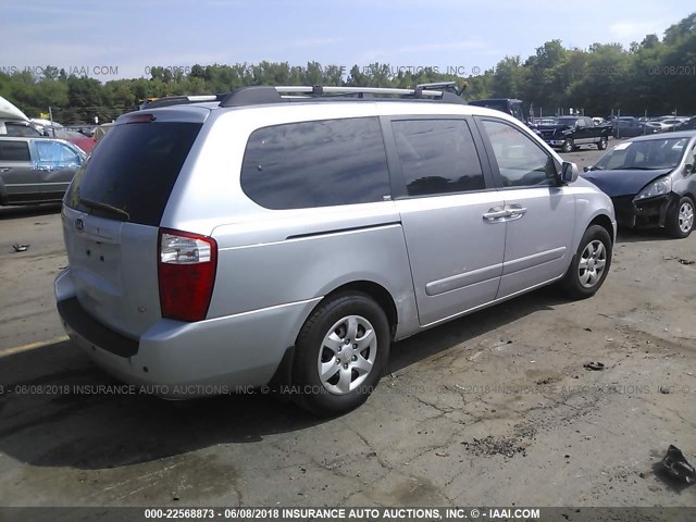 KNDMB233476180491 - 2007 KIA SEDONA EX/LX SILVER photo 4