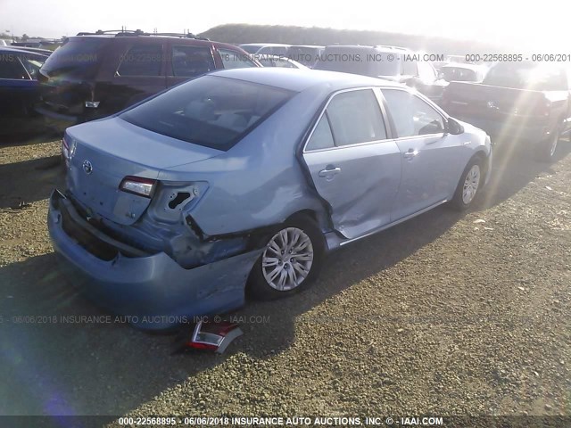 4T1BD1FK1CU026322 - 2012 TOYOTA CAMRY HYBRID/LE/XLE 蓝色 照片 4