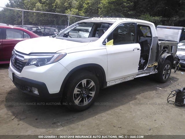 5FPYK3F67HB016260 - 2017 HONDA RIDGELINE RTL WHITE photo 2