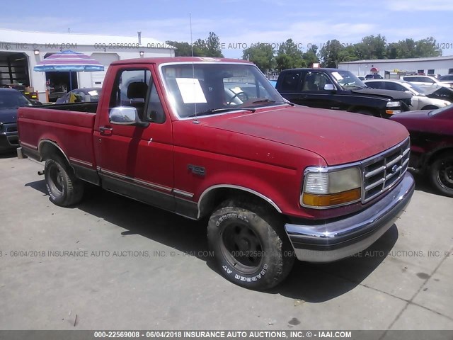 1FTDF15Y0NNA70743 - 1992 FORD F150 RED photo 1