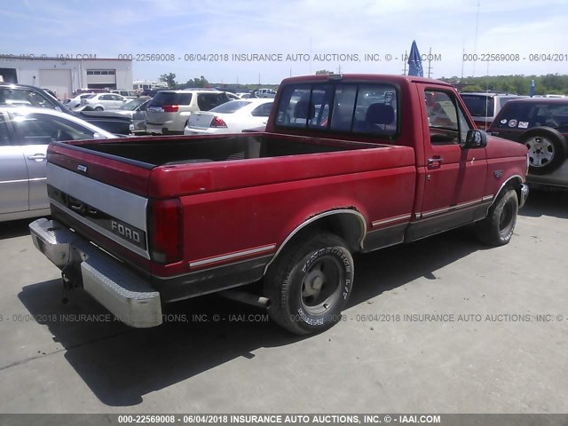 1FTDF15Y0NNA70743 - 1992 FORD F150 RED photo 4