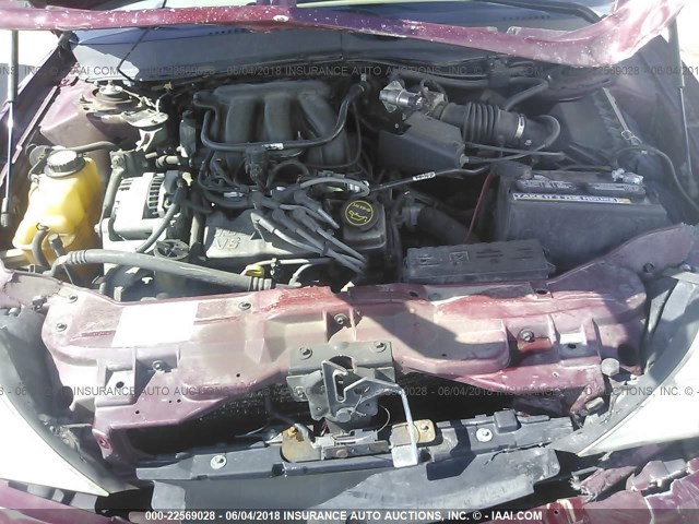 1MEFM50U54G608400 - 2004 MERCURY SABLE GS MAROON photo 10