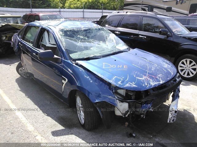 1FAHP35N08W210195 - 2008 FORD FOCUS SE/SEL/SES BLUE photo 1