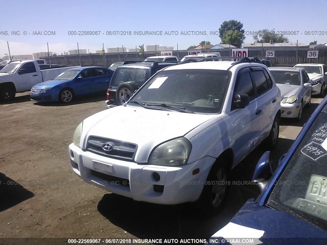 KM8JM12B86U350695 - 2006 HYUNDAI TUCSON GL WHITE photo 2