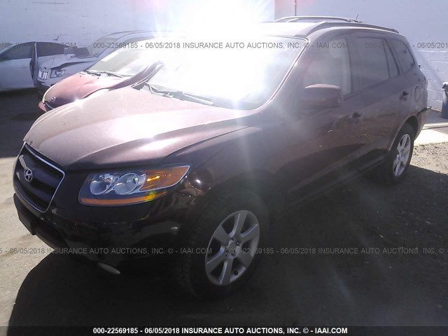 5NMSH73E48H175252 - 2008 HYUNDAI SANTA FE SE/LIMITED RED photo 2