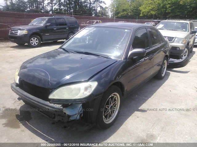 1HGES16375L025704 - 2005 HONDA CIVIC DX VP BLACK photo 2