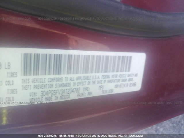 3D4PG5FV3AT234702 - 2010 DODGE JOURNEY SXT RED photo 9