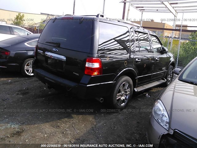 1FMFU20507LA76117 - 2007 FORD EXPEDITION LIMITED BLACK photo 4