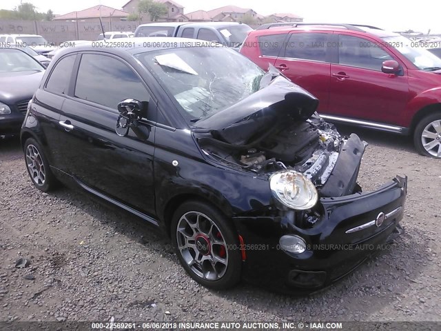 3C3CFFBR8CT351857 - 2012 FIAT 500 SPORT BLACK photo 1