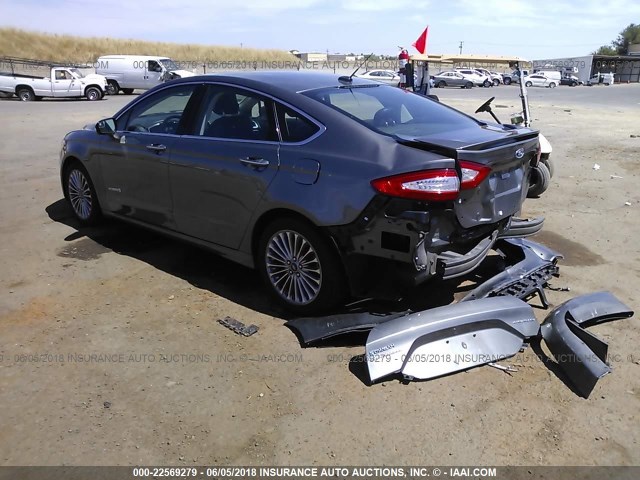 3FA6P0RU3ER112171 - 2014 FORD FUSION TITANIUM HEV GRAY photo 3