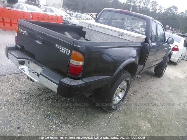 5TEWN72N72Z026756 - 2002 TOYOTA TACOMA XTRACAB BLACK photo 4