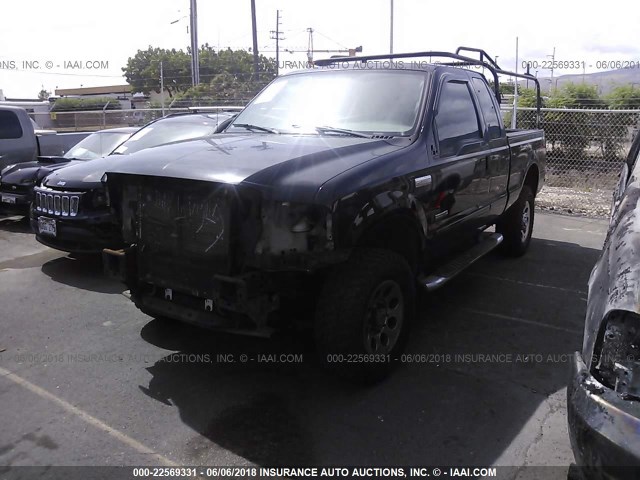 1FTSX31P56EC77434 - 2006 FORD F350 SRW SUPER DUTY BLACK photo 2