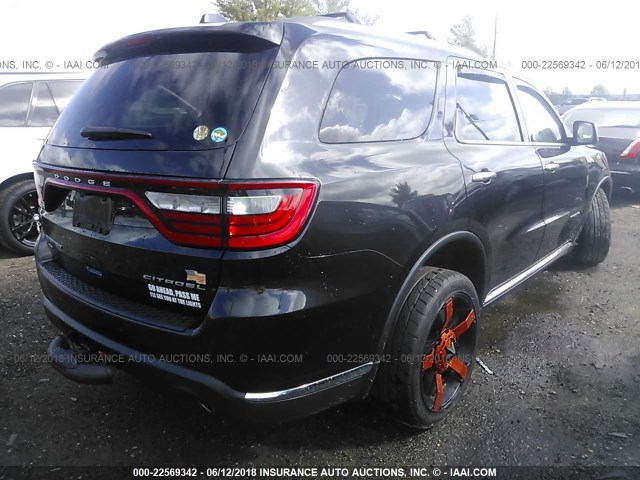 1C4RDJEG1EC314317 - 2014 DODGE DURANGO CITADEL BLACK photo 4