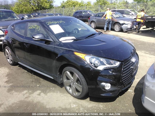 KMHTC6AE3DU181056 - 2013 HYUNDAI VELOSTER TURBO BLACK photo 1