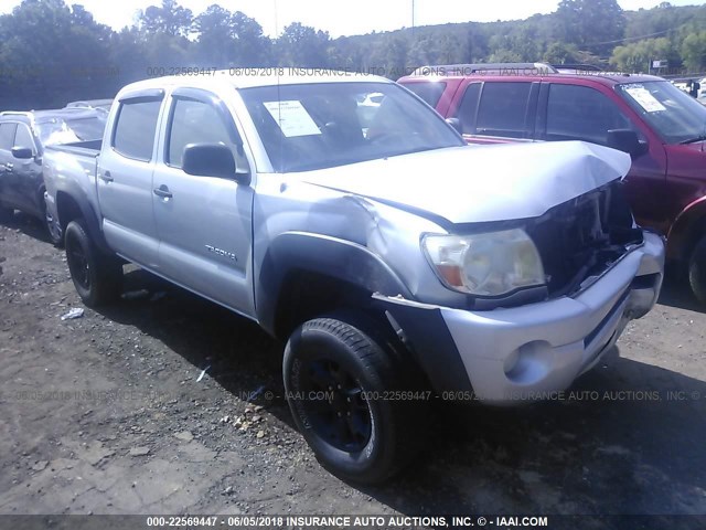 5TEJU62N58Z503930 - 2008 TOYOTA TACOMA DOUBLE CAB PRERUNNER SILVER photo 1