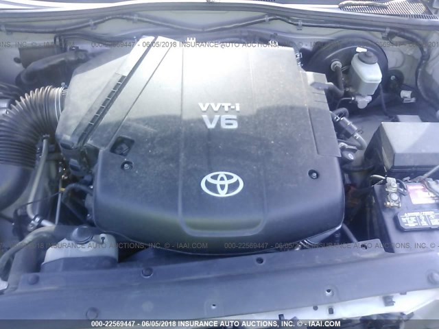 5TEJU62N58Z503930 - 2008 TOYOTA TACOMA DOUBLE CAB PRERUNNER SILVER photo 10