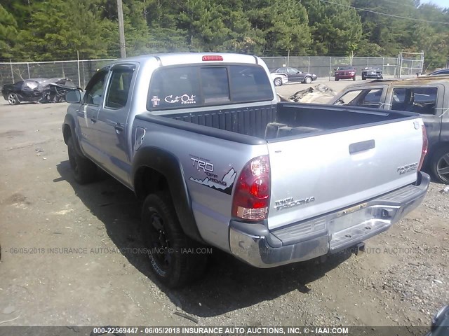 5TEJU62N58Z503930 - 2008 TOYOTA TACOMA DOUBLE CAB PRERUNNER SILVER photo 3