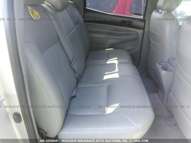 5TEJU62N58Z503930 - 2008 TOYOTA TACOMA DOUBLE CAB PRERUNNER SILVER photo 8