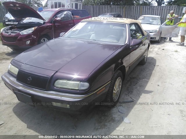 1C3EU4532SF682775 - 1995 CHRYSLER LEBARON GTC PURPLE photo 2