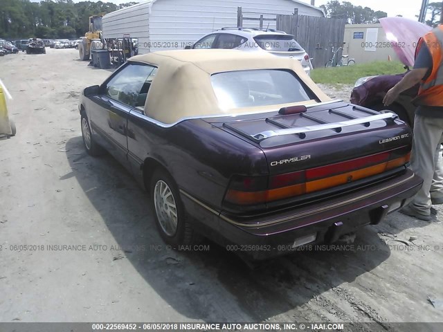 1C3EU4532SF682775 - 1995 CHRYSLER LEBARON GTC PURPLE photo 3