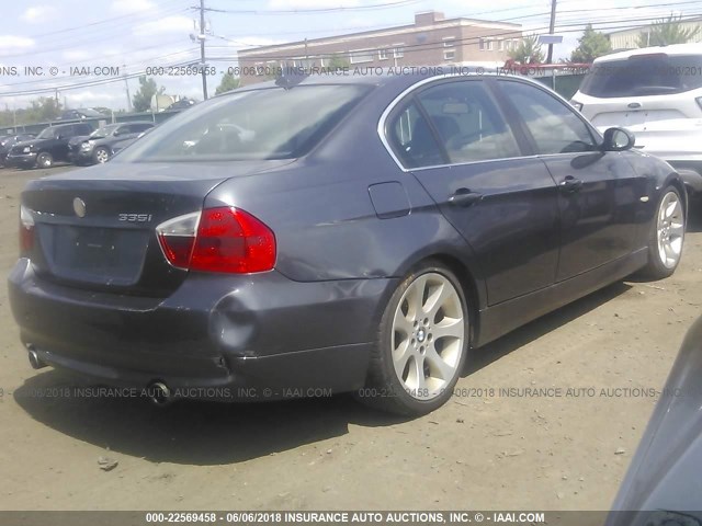 WBAVB73507PA87920 - 2007 BMW 335 I GRAY photo 4