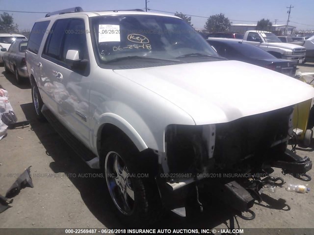 1FMFK20597LA48581 - 2007 FORD EXPEDITION EL LIMITED WHITE photo 1