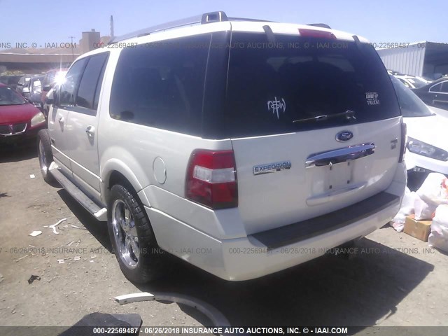 1FMFK20597LA48581 - 2007 FORD EXPEDITION EL LIMITED WHITE photo 3