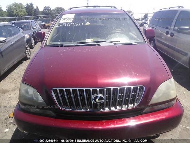 JT6HF10U6Y0143404 - 2000 LEXUS RX 300 BURGUNDY photo 6