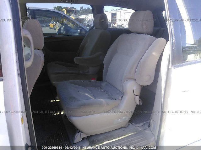 5TDZA23C46S450438 - 2006 TOYOTA SIENNA CE/LE WHITE photo 8