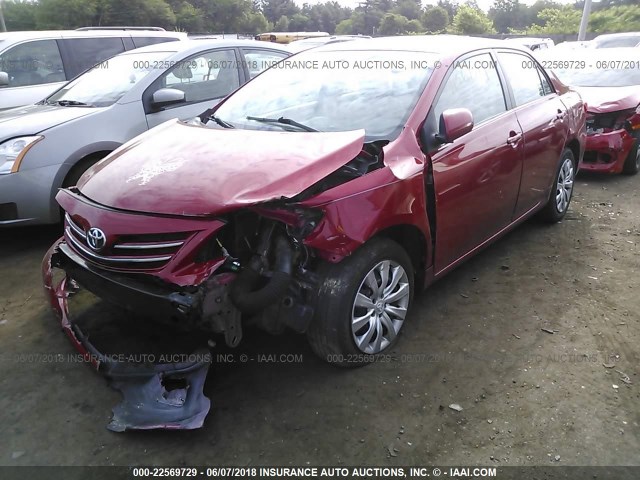 5YFBU4EE8DP159479 - 2013 TOYOTA COROLLA S/LE RED photo 2