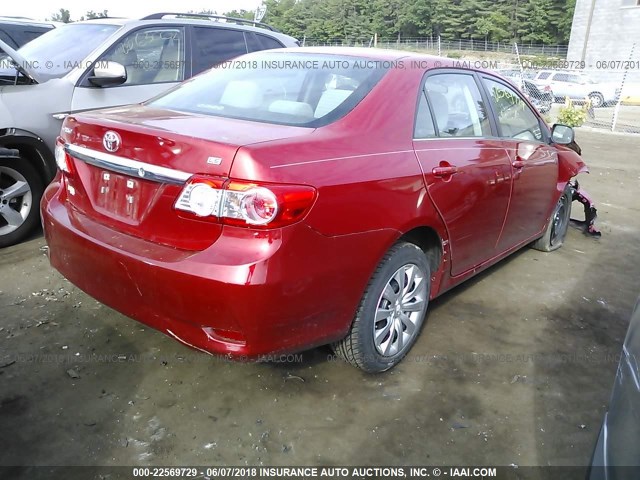 5YFBU4EE8DP159479 - 2013 TOYOTA COROLLA S/LE RED photo 4
