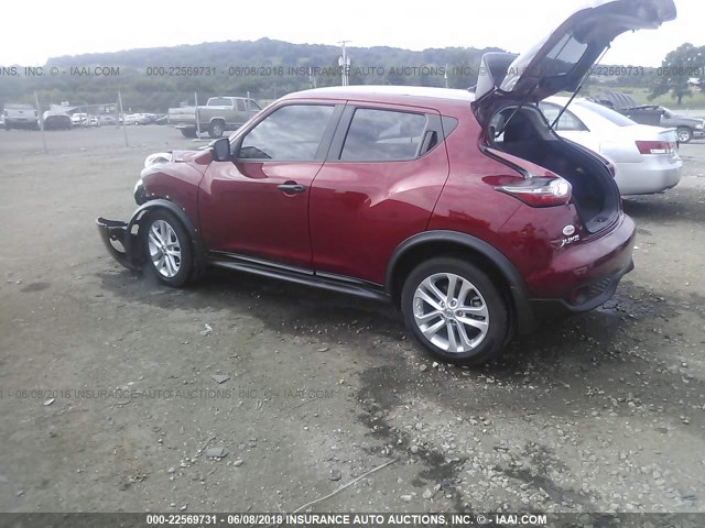 JN8AF5MV7GT658160 - 2016 NISSAN JUKE S/SV/SL/NISMO MAROON photo 3