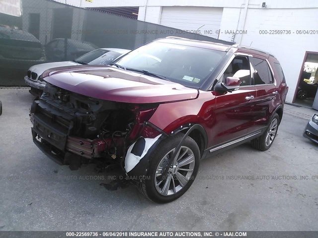 1FM5K8F86JGA85734 - 2018 FORD EXPLORER LIMITED Rot Foto 2