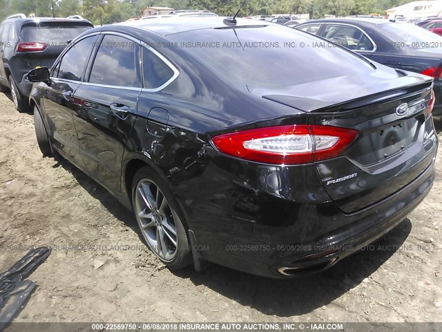 3FA6P0K91FR275103 - 2015 FORD FUSION TITANIUM BLACK photo 3