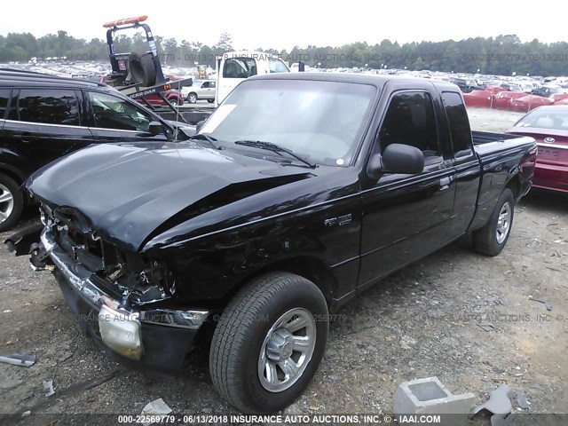 1FTYR44U74PA98311 - 2004 FORD RANGER SUPER CAB BLACK photo 2