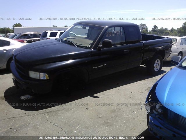 1B7HF13Z51J607962 - 2001 DODGE RAM 1500 BLACK photo 2