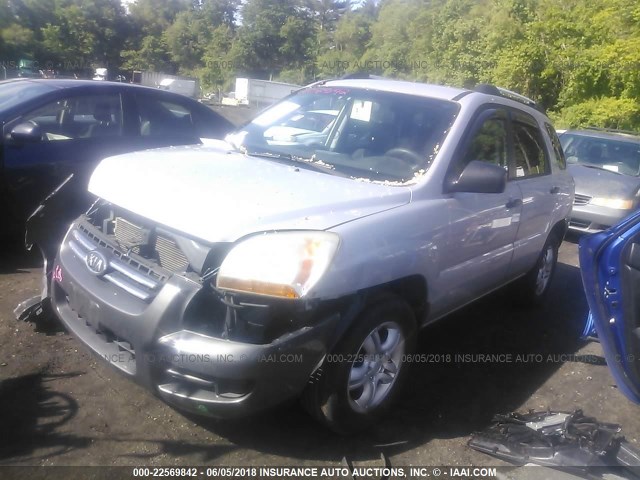 KNDJE723587520753 - 2008 KIA SPORTAGE EX/LX SILVER photo 2