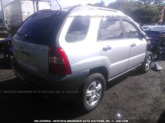 KNDJE723587520753 - 2008 KIA SPORTAGE EX/LX SILVER photo 4