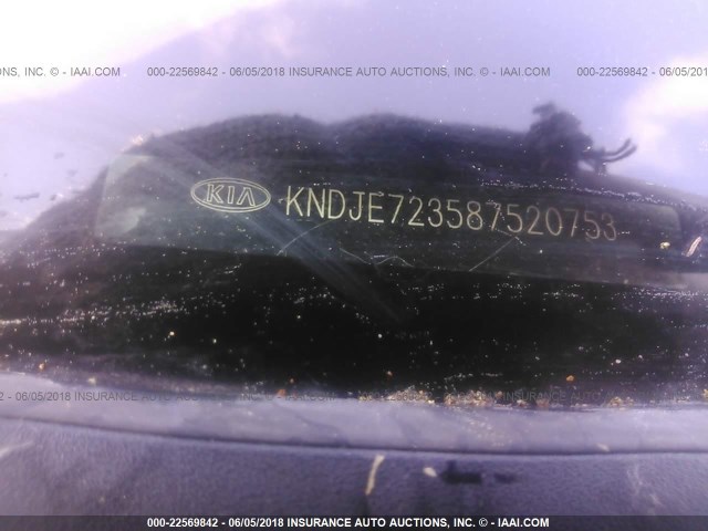 KNDJE723587520753 - 2008 KIA SPORTAGE EX/LX SILVER photo 9