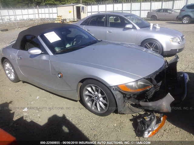 4USBT33483LS41124 - 2003 BMW Z4 2.5 SILVER photo 1